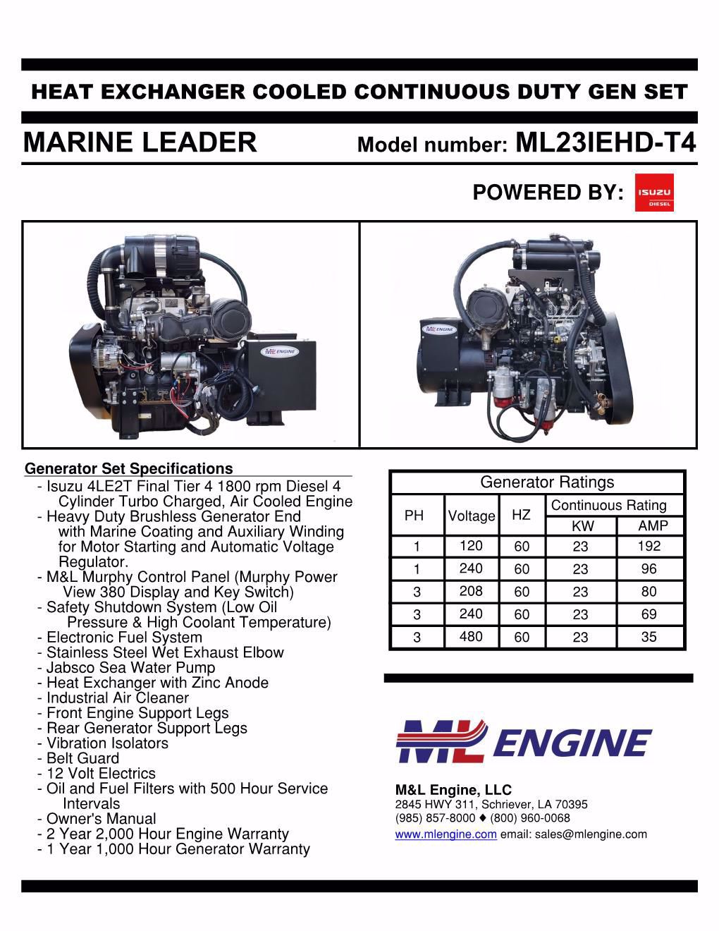 M & L EnginesML23IEHDT4